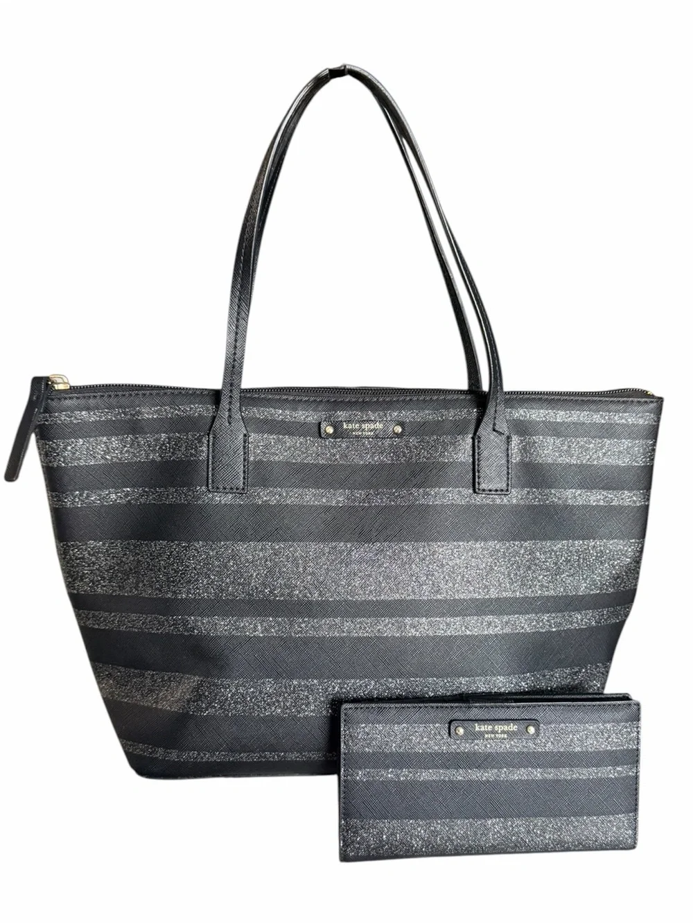 Kate Spade Haven Lane Hani Glitter Stripe Tote & Wallet